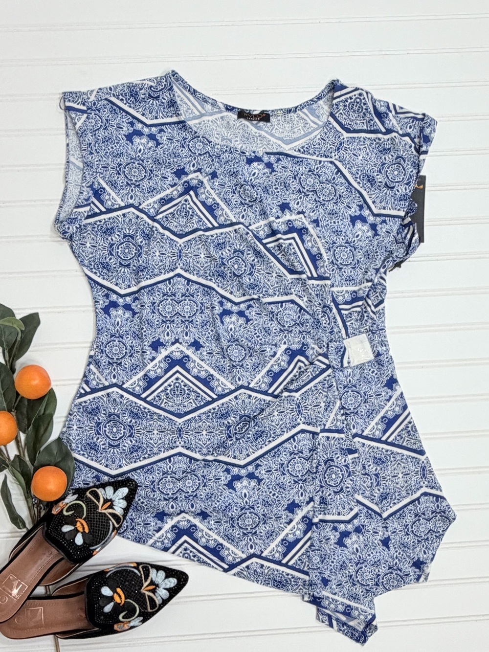 FYLO London Japanese Florals Asymmetrical Hem Top
